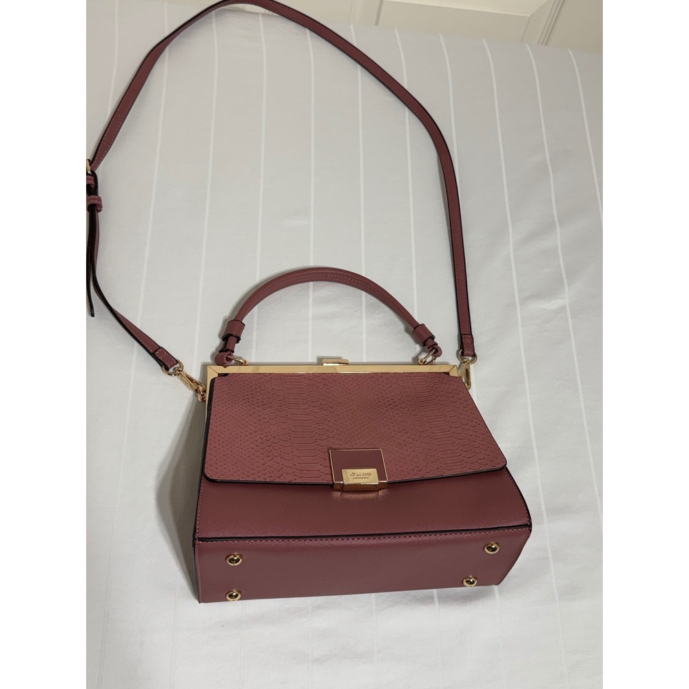 Dune London Mauve Pink Faux Snakeskin Top Handle Crossbody Satchel Bag